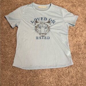 Women's Light Blue Graphic Tee